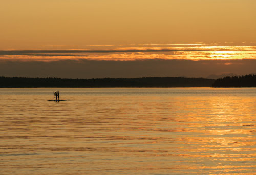 lake conroe at sunset